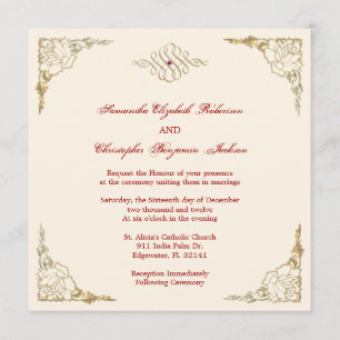 Invitation à un mariage d'or à l'élégance Golden A