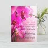 Invitation à un mariage d'orchidées roses de print (Debout devant)