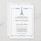 Invitation à un mariage élégant dans la Tour Eiffe (Devant)