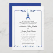 Invitation à un mariage élégant dans la Tour Eiffe (Devant / Derrière)