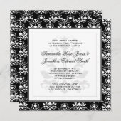 Invitation à un mariage élégant, noir et blanc (Devant / Derrière)