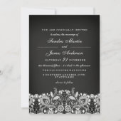 Invitation à un mariage en dentelle blanche (Devant)