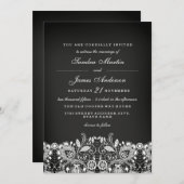 Invitation à un mariage en dentelle blanche (Devant / Derrière)
