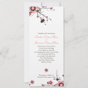 Invitation à un mariage en fleurs de cerisiers ros