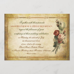 invitation à un mariage en papier ancien vintage