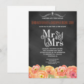 Invitation à un mariage floral de Chalkboard Fall (Devant / Derrière)