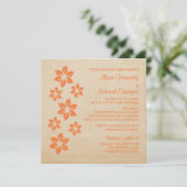 Invitation à un mariage floral tropical orange (Debout devant)