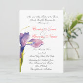 invitation à un mariage floral violet (Debout devant)