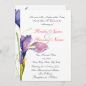 invitation à un mariage floral violet (Devant / Derrière)
