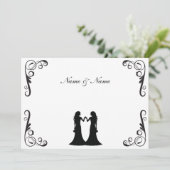 Invitation à un mariage gay - Deux épouses noir et (Debout devant)