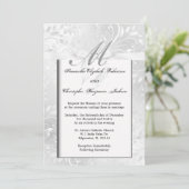 Invitation à un mariage gris et blanc élégant (Debout devant)