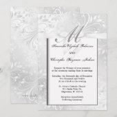 Invitation à un mariage gris et blanc élégant (Devant / Derrière)