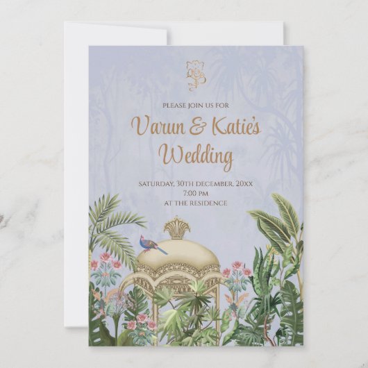 Invitation à un mariage hindou numérique en Inde (Devant)