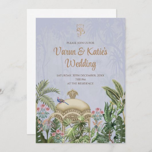 Invitation à un mariage hindou numérique en Inde (Devant / Derrière)