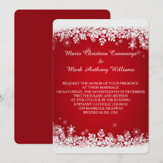 Invitation à un mariage hivernal de Red Snowflake