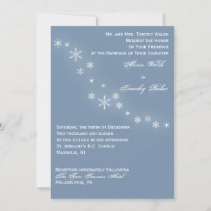 Invitation à un mariage hivernal pour les flocons