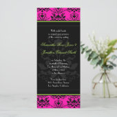 Invitation à un mariage mince, rose et noir (Debout devant)