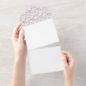Invitation à un mariage Motif répété avec un oisea (Déchirure)