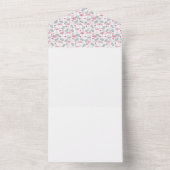 Invitation à un mariage Motif répété avec un oisea (À l'intérieur)