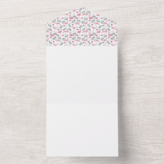 Invitation à un mariage Motif répété avec un oisea (À l'intérieur)