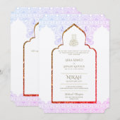 Invitation à un mariage NIKAH - Mosquée ornée Wali (Devant / Derrière)