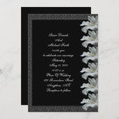Invitation à un mariage noir à fleur d'Hibiscus bl (Devant / Derrière)