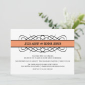 Invitation à un mariage orange déco (Debout devant)