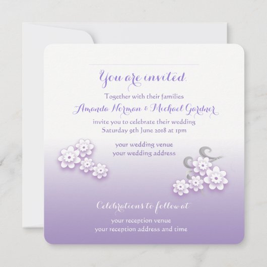 Invitation à un mariage personnalisé inséparable P (Dos)