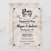 Invitation à un mariage pour la fête d'engagement (Devant / Derrière)
