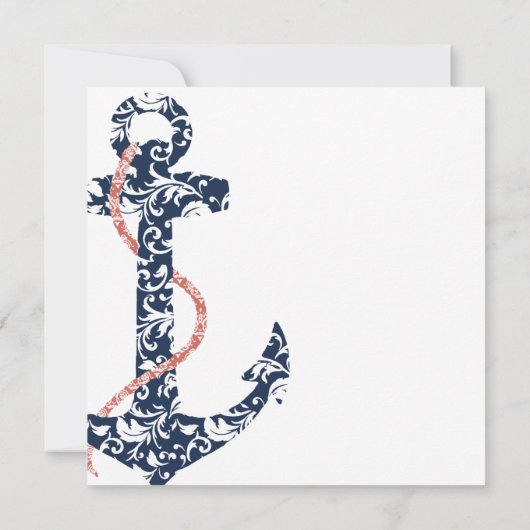 Invitation à un mariage pour la marine et la Ancre (Dos)