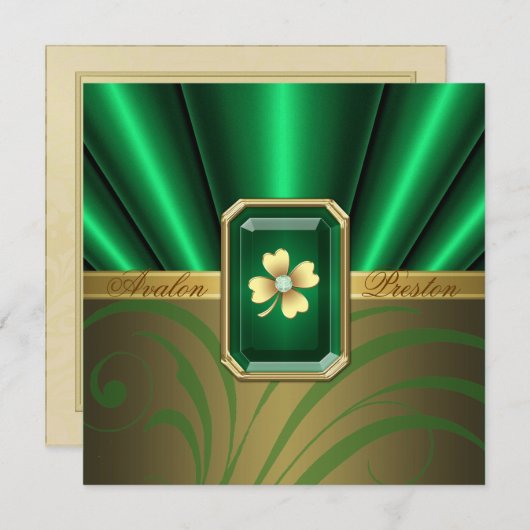 Invitation à un mariage pour la Saint Patrick de l (Devant / Derrière)