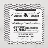 Invitation à un mariage pour la typographie de Che (Devant / Derrière)