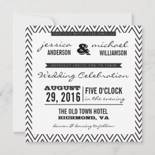 Invitation à un mariage pour la typographie de Che