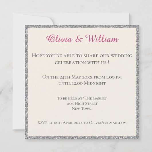 Invitation à un mariage romantique (Dos)