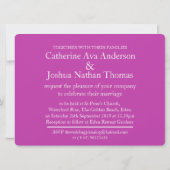 Invitation à un mariage rose pourpre avec l'aquare (Dos)