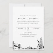 Invitation à un mariage Skyline à New York avec ph (Devant)