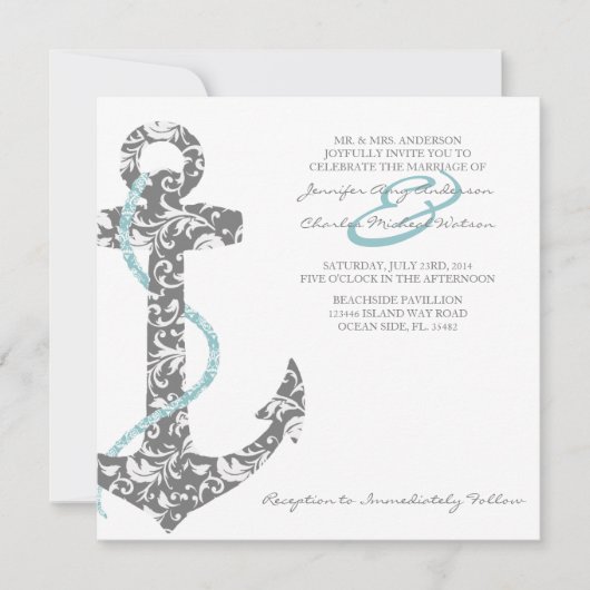 Invitation à un mariage sur la plage de Ancres Tur (Devant)