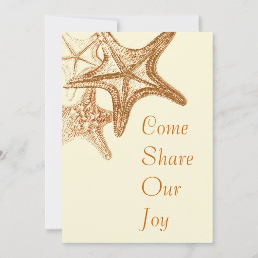 invitation à un mariage sur la plage de sable brun (Dos)