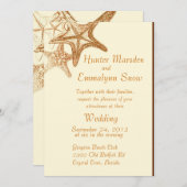 invitation à un mariage sur la plage de sable brun (Devant / Derrière)