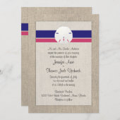 Invitation à un mariage sur la plage de sable Doll (Devant / Derrière)