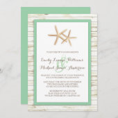 Invitation à un mariage sur la plage de Wood White (Devant / Derrière)