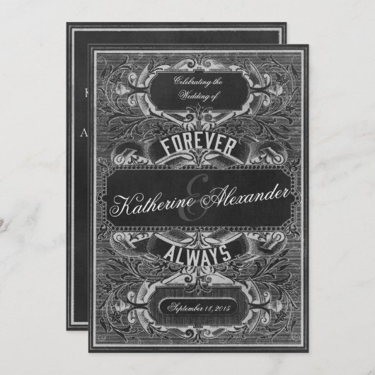 Invitation à un mariage sur le tableau de bord d'i (Devant / Derrière)