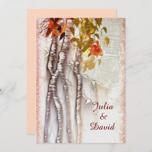 Invitation à un mariage sur mesure pour les arbres (Devant / Derrière)