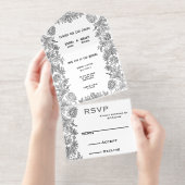 Invitation à un mariage tout-en-un (Détachable)