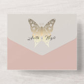 Invitation à un mariage tout-en-un avec papillon r (Verso)