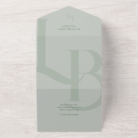 Invitation à un mariage tout-en-un de Sage moderne (Dehors)