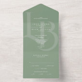 Invitation à un mariage tout-en-un de Sage moderne (À l'intérieur)