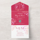 Invitation à un mariage tout-en-un magenta Floral (À l'intérieur)
