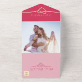 Invitation à un mariage tout-en-un Magenta + photo (Dehors)