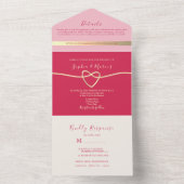 Invitation à un mariage tout-en-un Magenta + photo (À l'intérieur)